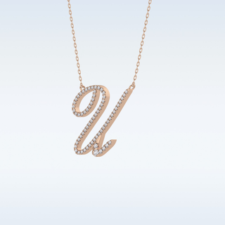 Customized U Shaped Moissanite Necklace – 0.15 CT Round Cut in 14K/18K Gold