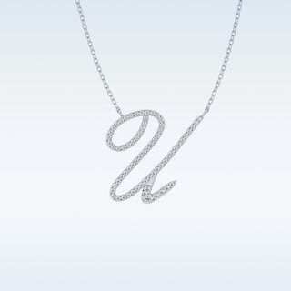 Customized U Shaped Moissanite Necklace – 0.15 CT Round Cut in 14K/18K Gold