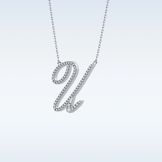 Customized U Shaped Moissanite Necklace – 0.15 CT Round Cut in 14K/18K Gold