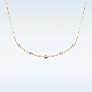 Beautiful Curved Moissanite Necklace – 0.31 CT Round Cut in 14K/18K Gold 7