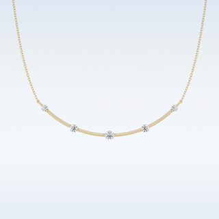 Beautiful Curved Moissanite Necklace – 0.31 CT Round Cut in 14K/18K Gold 8