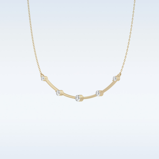 Beautiful Curved Moissanite Necklace – 0.31 CT Round Cut in 14K/18K Gold 9