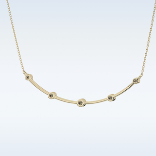 Beautiful Curved Moissanite Necklace – 0.31 CT Round Cut in 14K/18K Gold 12