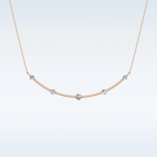 Beautiful Curved Moissanite Necklace – 0.31 CT Round Cut in 14K/18K Gold 13