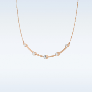 Beautiful Curved Moissanite Necklace – 0.31 CT Round Cut in 14K/18K Gold 15