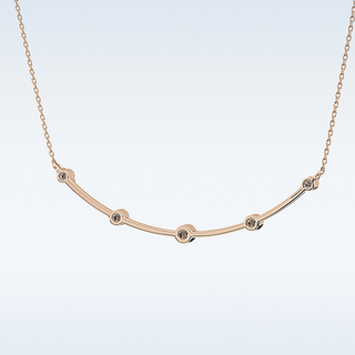 Beautiful Curved Moissanite Necklace – 0.31 CT Round Cut in 14K/18K Gold 18