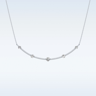 Beautiful Curved Moissanite Necklace – 0.31 CT Round Cut in 14K/18K Gold 1