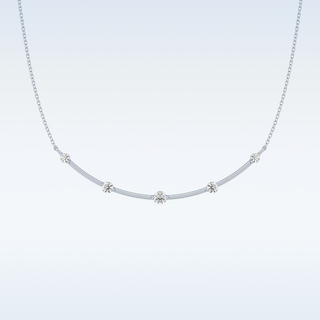 Beautiful Curved Moissanite Necklace – 0.31 CT Round Cut in 14K/18K Gold 2