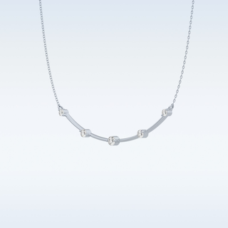 Beautiful Curved Moissanite Necklace – 0.31 CT Round Cut in 14K/18K Gold 3