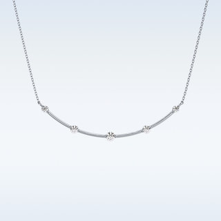 Beautiful Curved Moissanite Necklace – 0.31 CT Round Cut in 14K/18K Gold 4