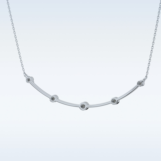 Beautiful Curved Moissanite Necklace – 0.31 CT Round Cut in 14K/18K Gold 6