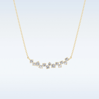 Cluster Style Moissanite Necklace – 0.24 CT Round Cut in 14K/18K Gold 7