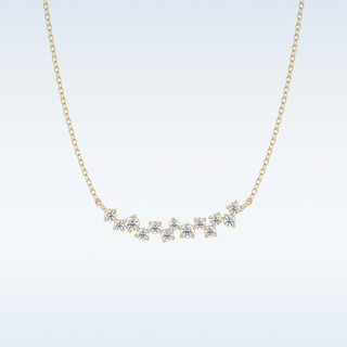 Cluster Style Moissanite Necklace – 0.24 CT Round Cut in 14K/18K Gold 8