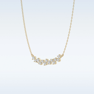 Cluster Style Moissanite Necklace – 0.24 CT Round Cut in 14K/18K Gold 9