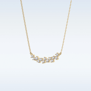 Cluster Style Moissanite Necklace – 0.24 CT Round Cut in 14K/18K Gold 10