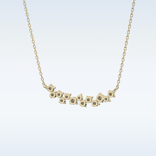 Cluster Style Moissanite Necklace – 0.24 CT Round Cut in 14K/18K Gold 12