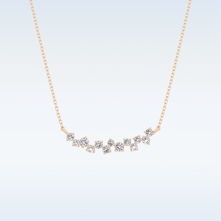 Cluster Style Moissanite Necklace – 0.24 CT Round Cut in 14K/18K Gold 13