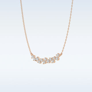 Cluster Style Moissanite Necklace – 0.24 CT Round Cut in 14K/18K Gold 15