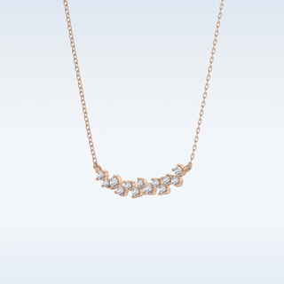 Cluster Style Moissanite Necklace – 0.24 CT Round Cut in 14K/18K Gold 16