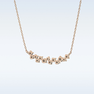 Cluster Style Moissanite Necklace – 0.24 CT Round Cut in 14K/18K Gold 18