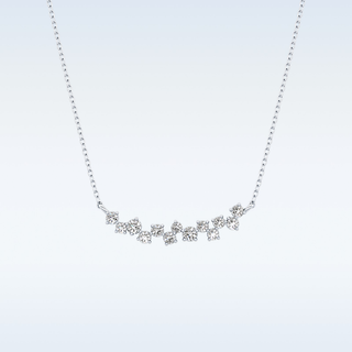 Cluster Style Moissanite Necklace – 0.24 CT Round Cut in 14K/18K Gold 1
