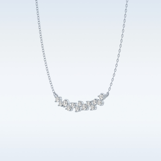 Cluster Style Moissanite Necklace – 0.24 CT Round Cut in 14K/18K Gold 3