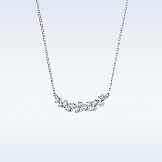 Cluster Style Moissanite Necklace – 0.24 CT Round Cut in 14K/18K Gold 4