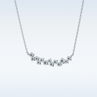 Cluster Style Moissanite Necklace – 0.24 CT Round Cut in 14K/18K Gold 6