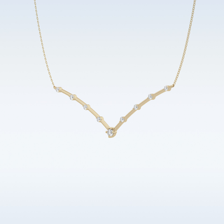 V Shaped Moissanite Necklace – 0.33 CT Round Cut in 14K/18K Gold