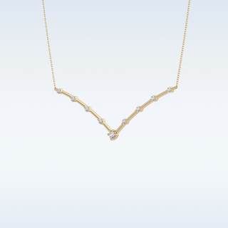 V Shaped Moissanite Necklace – 0.33 CT Round Cut in 14K/18K Gold