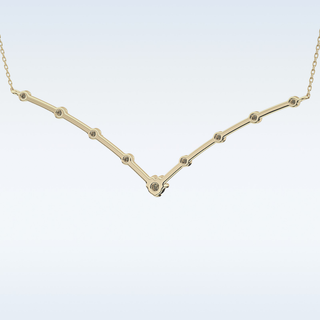 V Shaped Moissanite Necklace – 0.33 CT Round Cut in 14K/18K Gold
