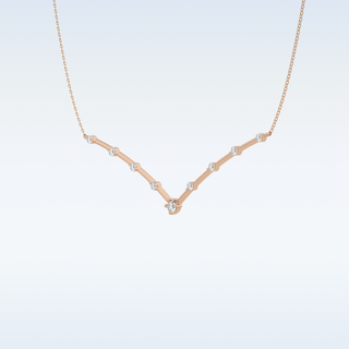 V Shaped Moissanite Necklace – 0.33 CT Round Cut in 14K/18K Gold