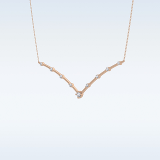 V Shaped Moissanite Necklace – 0.33 CT Round Cut in 14K/18K Gold