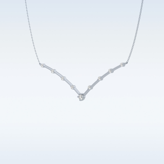 V Shaped Moissanite Necklace – 0.33 CT Round Cut in 14K/18K Gold