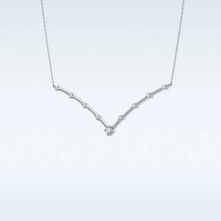 V Shaped Moissanite Necklace – 0.33 CT Round Cut in 14K/18K Gold