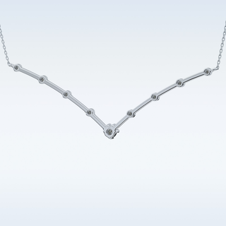 V Shaped Moissanite Necklace – 0.33 CT Round Cut in 14K/18K Gold