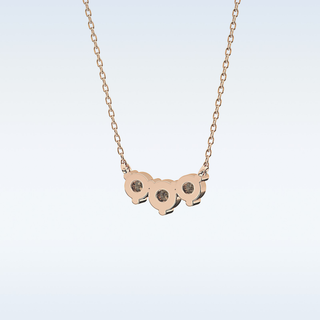 3 Stones Moissanite Necklace – 0.35 CT Round Cut in 14K/18K Gold