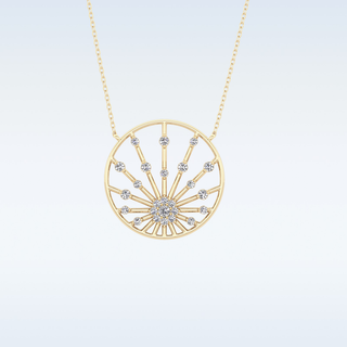 Circle Moissanite Necklace – 0.28 CT Round Cut in 14K/18K Gold