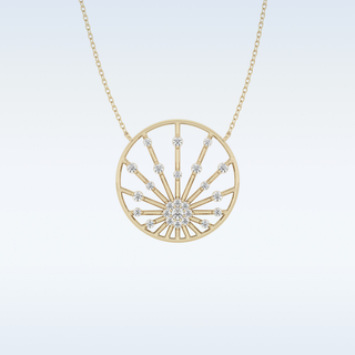 Circle Moissanite Necklace – 0.28 CT Round Cut in 14K/18K Gold