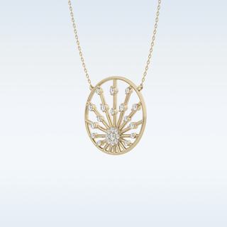 Circle Moissanite Necklace – 0.28 CT Round Cut in 14K/18K Gold