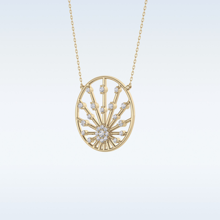 Circle Moissanite Necklace – 0.28 CT Round Cut in 14K/18K Gold