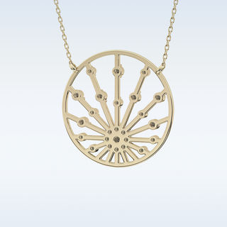 Circle Moissanite Necklace – 0.28 CT Round Cut in 14K/18K Gold
