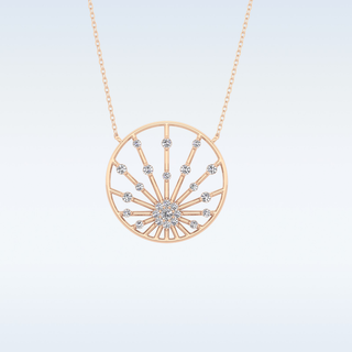 Circle Moissanite Necklace – 0.28 CT Round Cut in 14K/18K Gold