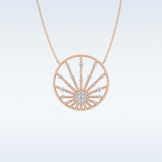 Circle Moissanite Necklace – 0.28 CT Round Cut in 14K/18K Gold