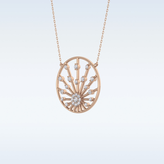 Circle Moissanite Necklace – 0.28 CT Round Cut in 14K/18K Gold