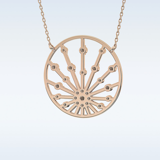Circle Moissanite Necklace – 0.28 CT Round Cut in 14K/18K Gold