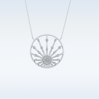 Circle Moissanite Necklace – 0.28 CT Round Cut in 14K/18K Gold