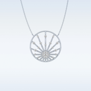 Circle Moissanite Necklace – 0.28 CT Round Cut in 14K/18K Gold