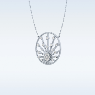 Circle Moissanite Necklace – 0.28 CT Round Cut in 14K/18K Gold