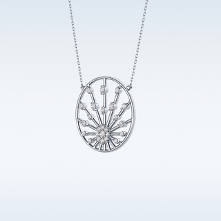Circle Moissanite Necklace – 0.28 CT Round Cut in 14K/18K Gold